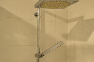 This is the shower in the apartment where we stayed in the “San Marino” apartment complex