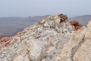 This fenced stone path is located at the most top of Mount Teide peak