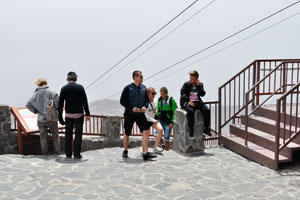 People wandering along the observation deck of Teide Cable Car upper station