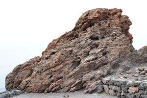 One of the huge volcanic rocks which surround Teide Cable Car upper station