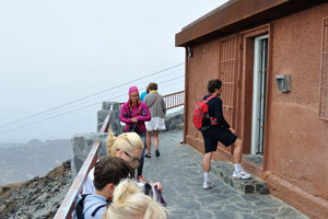 The open door leads to the public toilet which belongs to Teide Cable Car upper station