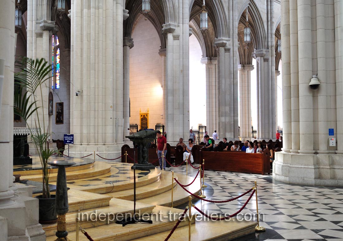 This is the interior of Almudena Cathedral