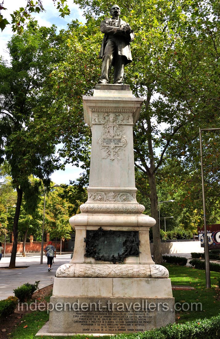 The statue of Enrique Tierno Galván, the mayor of Madrid