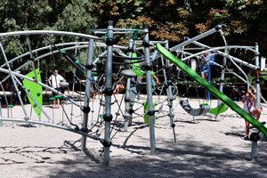 There are multiple playground areas available for the children in the park