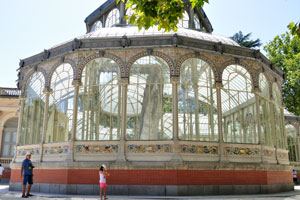 The Crystal Palace is a glass and metal structure located in the park