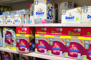 “Dodot Sensitive” and “Dodot Activity” diapers are in Alcampo hypermarket
