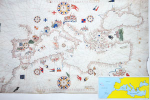 An ancient naval map of the Mediterranean Sea