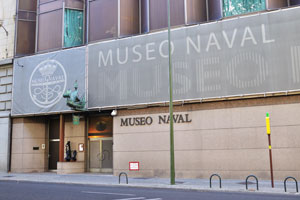 This is the facade of the Naval Museum of Madrid