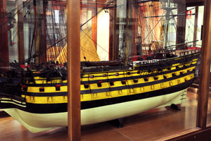 This is the Santa Ana ship model with 112 guns and three bridges “1784-1816”