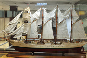 The model of the brigantine schooner Juan Sebastián de Elcano, ship school of marine guards “1928”