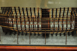 Model of an unfinished wooden ship