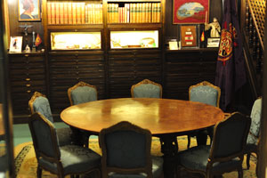 The round table is in the Chief-commander's cabin