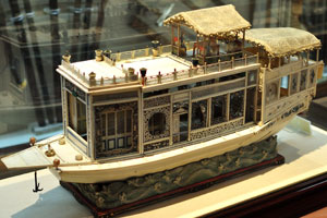 This model of Chinese boat is from the 18th century