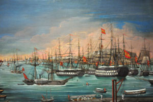 “The squadron of Havana station is getting ready to go out to the sea and face the first incursion of Narciso López” (1850) by Ramón de Salvatierra