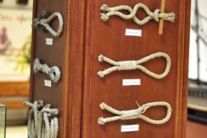 These examples of sea knots are located in the main hall