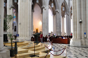 This is the interior of Almudena Cathedral