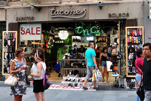 One of the shoe stores is on Calle de Preciados street