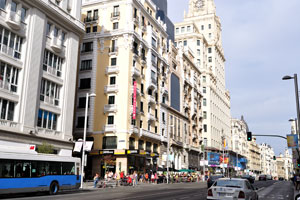 This is Gran Vía street in the area of Primark clothing store