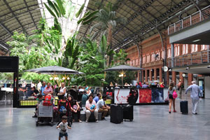 This is the interior of Madrid Atocha railway station
