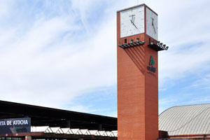 The wonderful red-brick clock tower dominates Madrid Atocha railway station