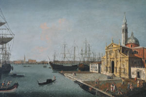 San Giorgio Maggiore, Venice, with the Doge's Palace and the Riva degli Schiavoni in the distance “1750-1750” by Michele Marieschi