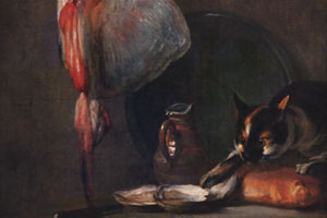 Still-Life With Cat and Rayfish “1728” by Jean Baptiste Siméon Chardin