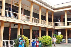 The market is a two-storey building