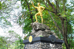 The Boy Scout statue is devoted to the Golden Jubilee (1912-1962) of the Ceylon Boy Scout Movement