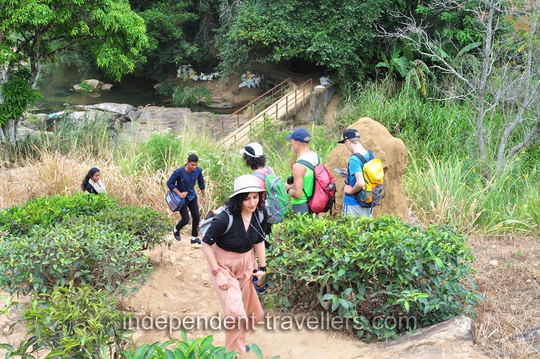 Tourists are near the railway track