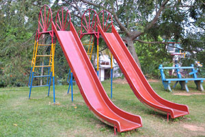Children slides are in the children park