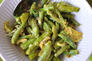 An asparagus dish at the Elegant Home Stay