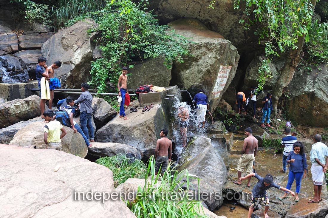 The first set of falls is the most popular spot where the majority of people hang out