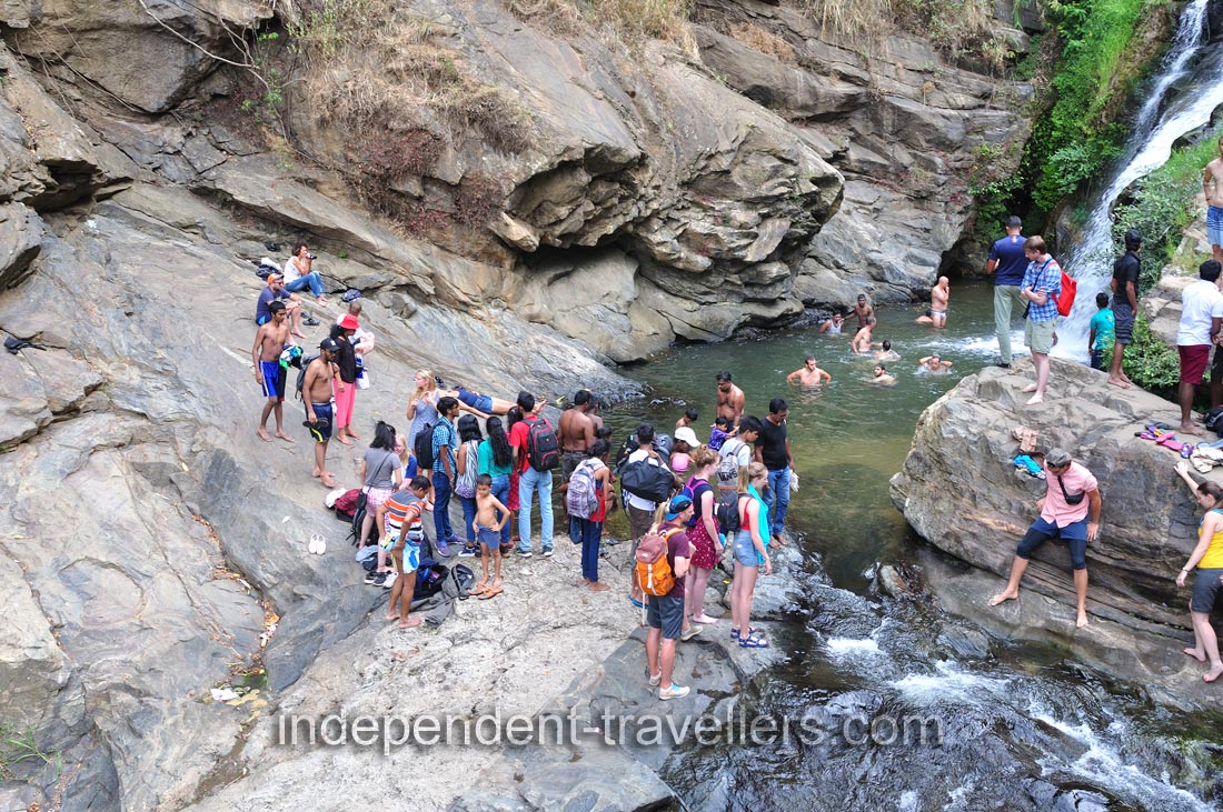 Ravana Falls is a 3-tier cascading waterfall