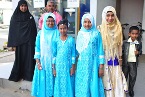 A lovely family is gathered beside Ceylon City Mart “Hidayath Hypermarket”