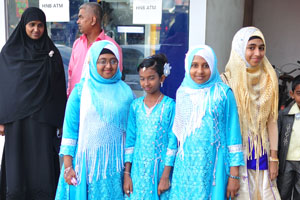 A charming family struck a pose beside Ceylon City Mart “Hidayath Hypermarket”