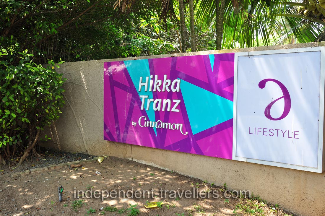 The sign board reads &ldquo;Hikka Tranz by Cinnamon&rdquo;
