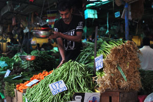 Asparagus costs 40 Sri Lankan rupees for 250 grams