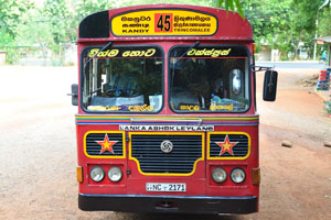 A bus #45 connects Trincomalee to Kandy