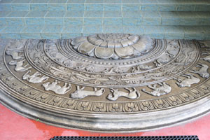The floor of the Sri Sudharmarama Purana Viharaya buddhist temple