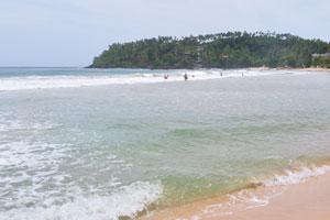 Waves on Mirissa beach in August
