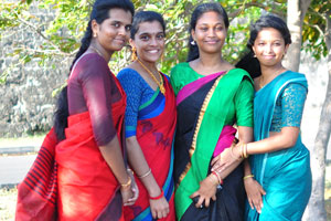 Four lovely Sri Lankan ladies in Jaffna
