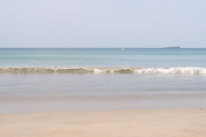 A soothing and calming atmosphere is on Trincomalee beach in July
