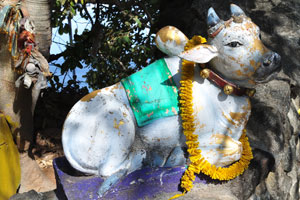 A statue of a sacred cow