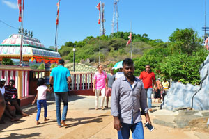 Koneswaram Temple is located on the promontory with a colossal gopuram tower