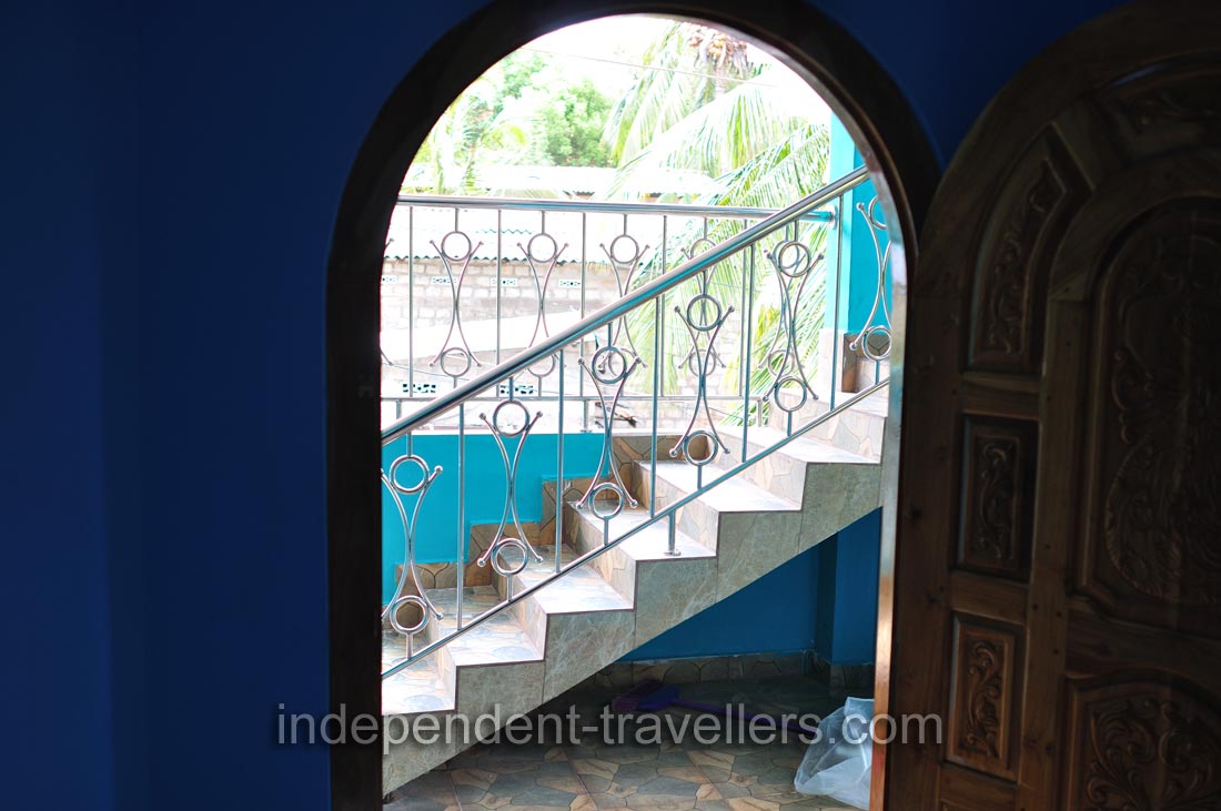 A stairway of the apartment where we stayed in Trincomalee