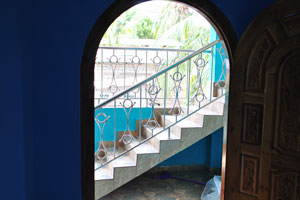 A stairway of the apartment where we stayed in Trincomalee