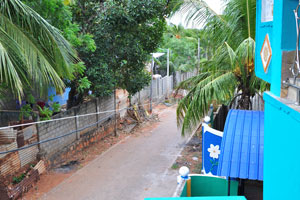 The street as seen from the house where we stayed in Trincomalee
