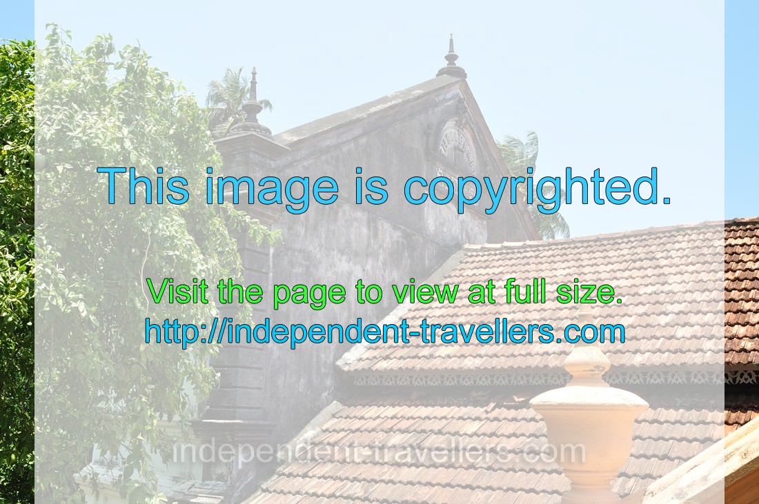 The roof of ancient library of Gananandarama Purana Maha Viharaya buddhist temple