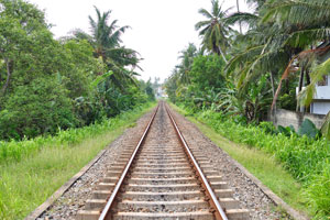This railway track connects Colombo with Matara