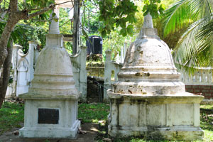 Domes are at the territory of Gananandarama Purana Maha Viharaya buddhist temple